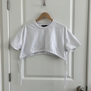 Forever 21 Casual Half T-Shirt - White (M)